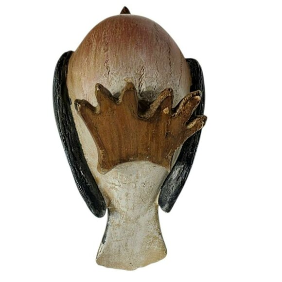 3 Vintage Tii Bird Figurine Red Tanager Bluebird Brown Wren Rustic Country Decor - Picture 4 of 16